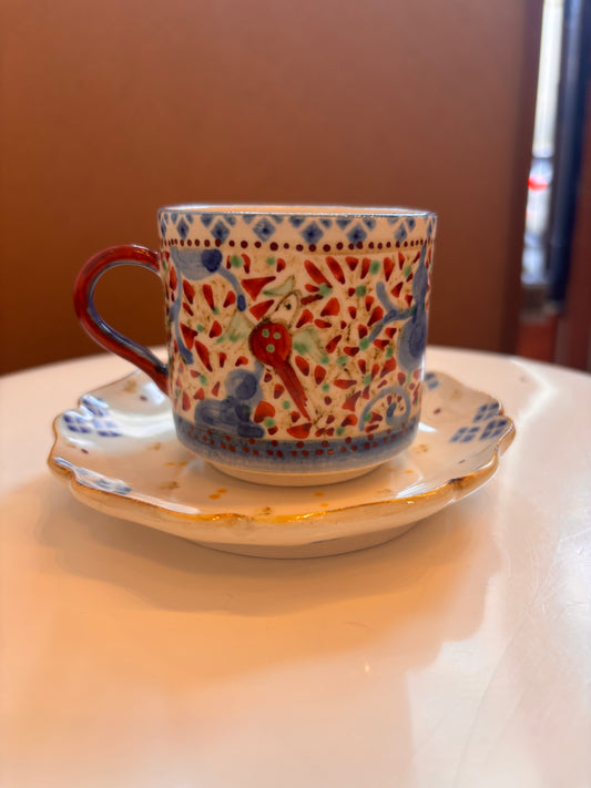 Kuroji Iroe Cup & Saucer by Misao Yajima - A