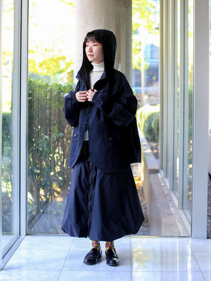 Veritecoeur Paraffin-treated Hooded Coat - Navy