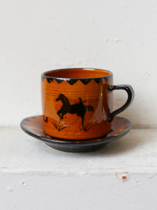 Horse Cup & Saucer Set by Misao Yajima