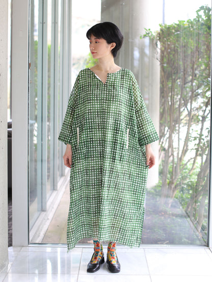 Hannoh Wessel Printed Dress Detta - Green Check