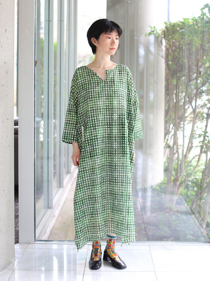 Hannoh Wessel Printed Dress Detta - Green Check