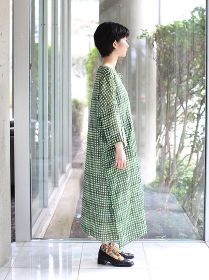 Hannoh Wessel Printed Dress Detta - Green Check