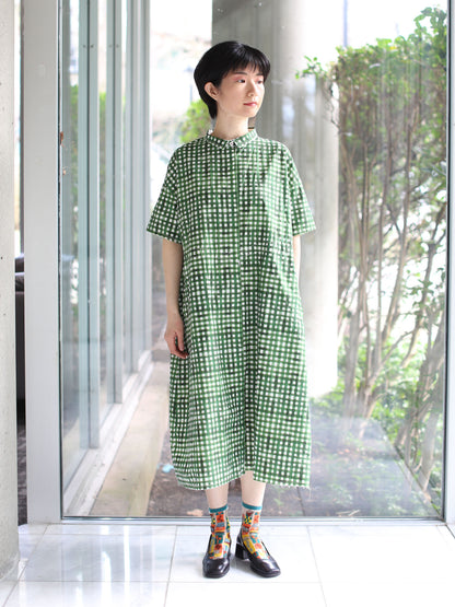 Hannoh Wessel Printed Dress Deborah - Green Check