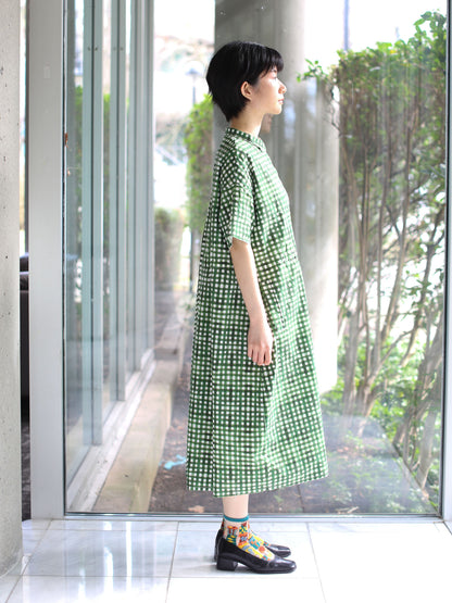 Hannoh Wessel Printed Dress Deborah - Green Check