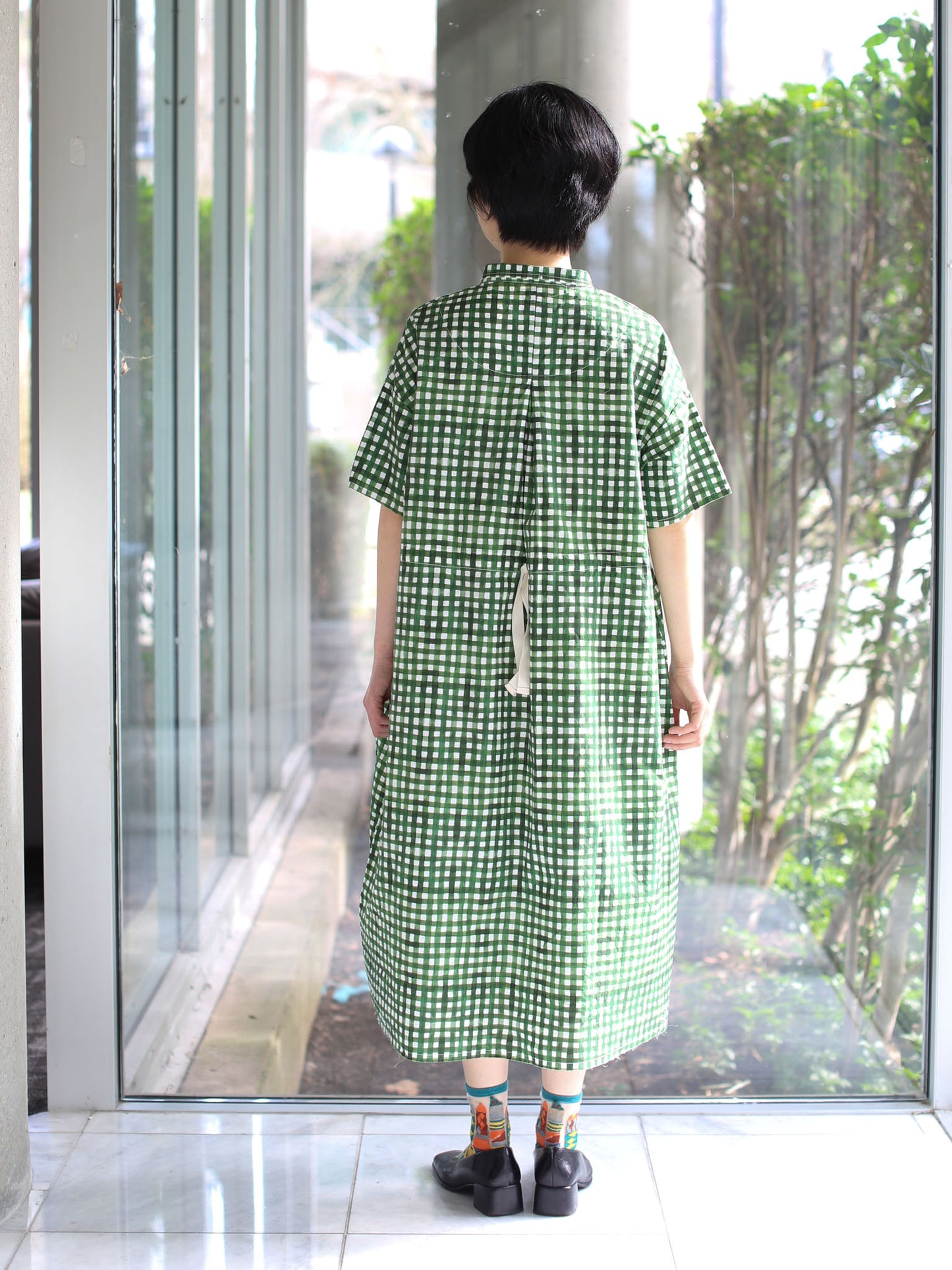 Hannoh Wessel Printed Dress Deborah - Green Check