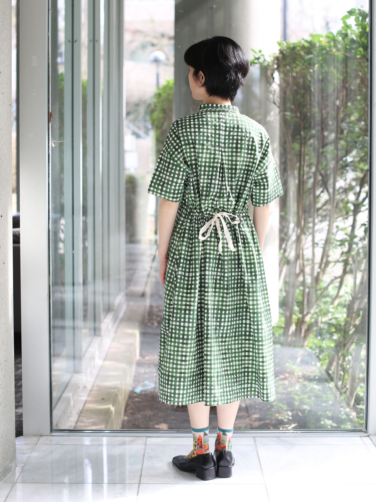 Hannoh Wessel Printed Dress Deborah - Green Check