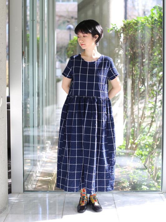 Hannoh Wessel Dress Demi - Navy Check