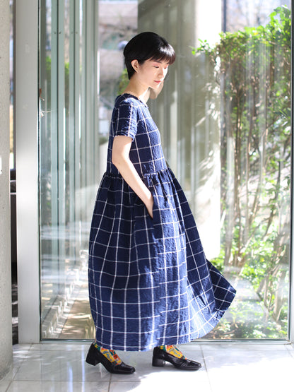 Hannoh Wessel Dress Demi - Navy Check