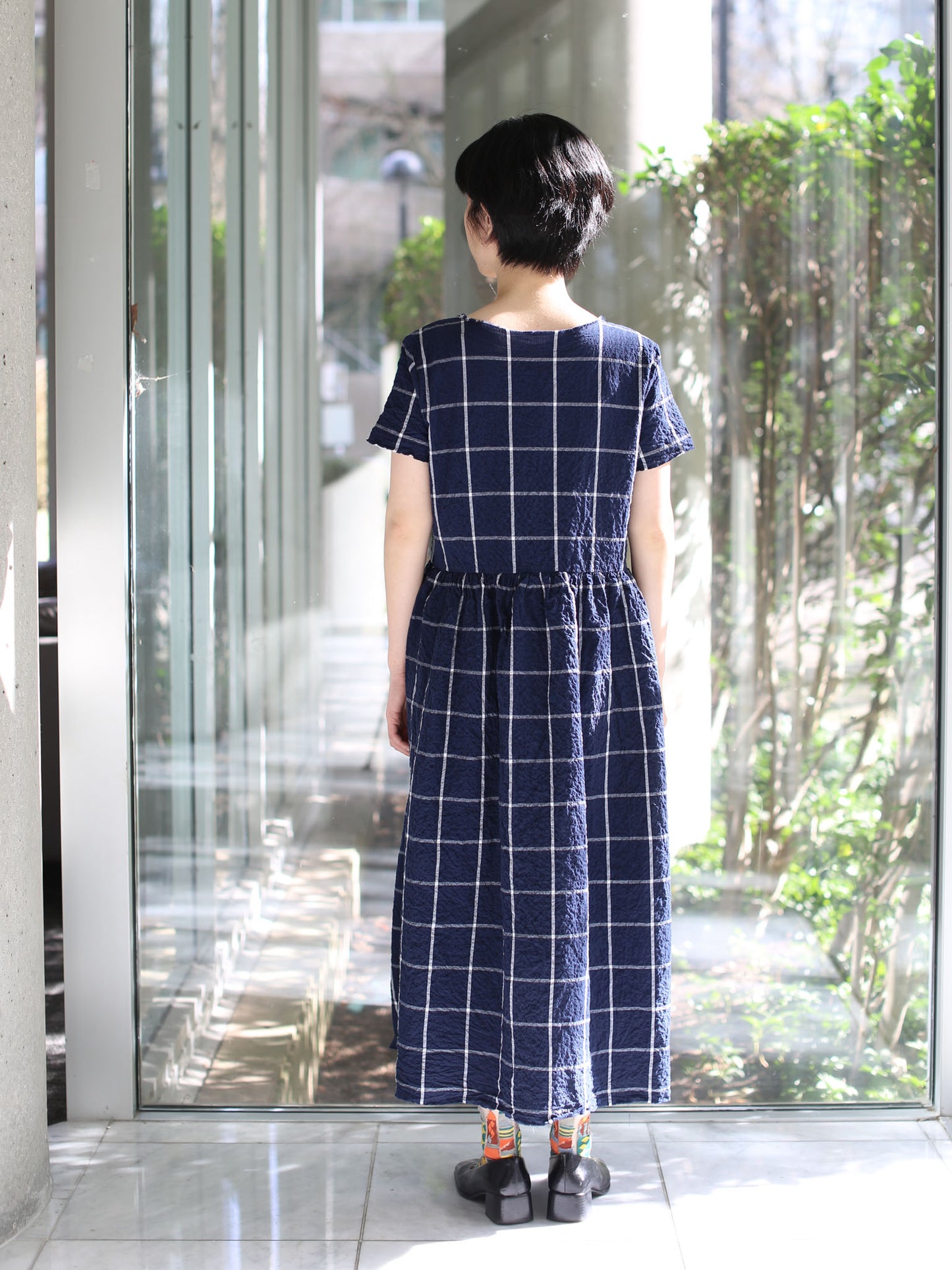 Hannoh Wessel Dress Demi - Navy Check