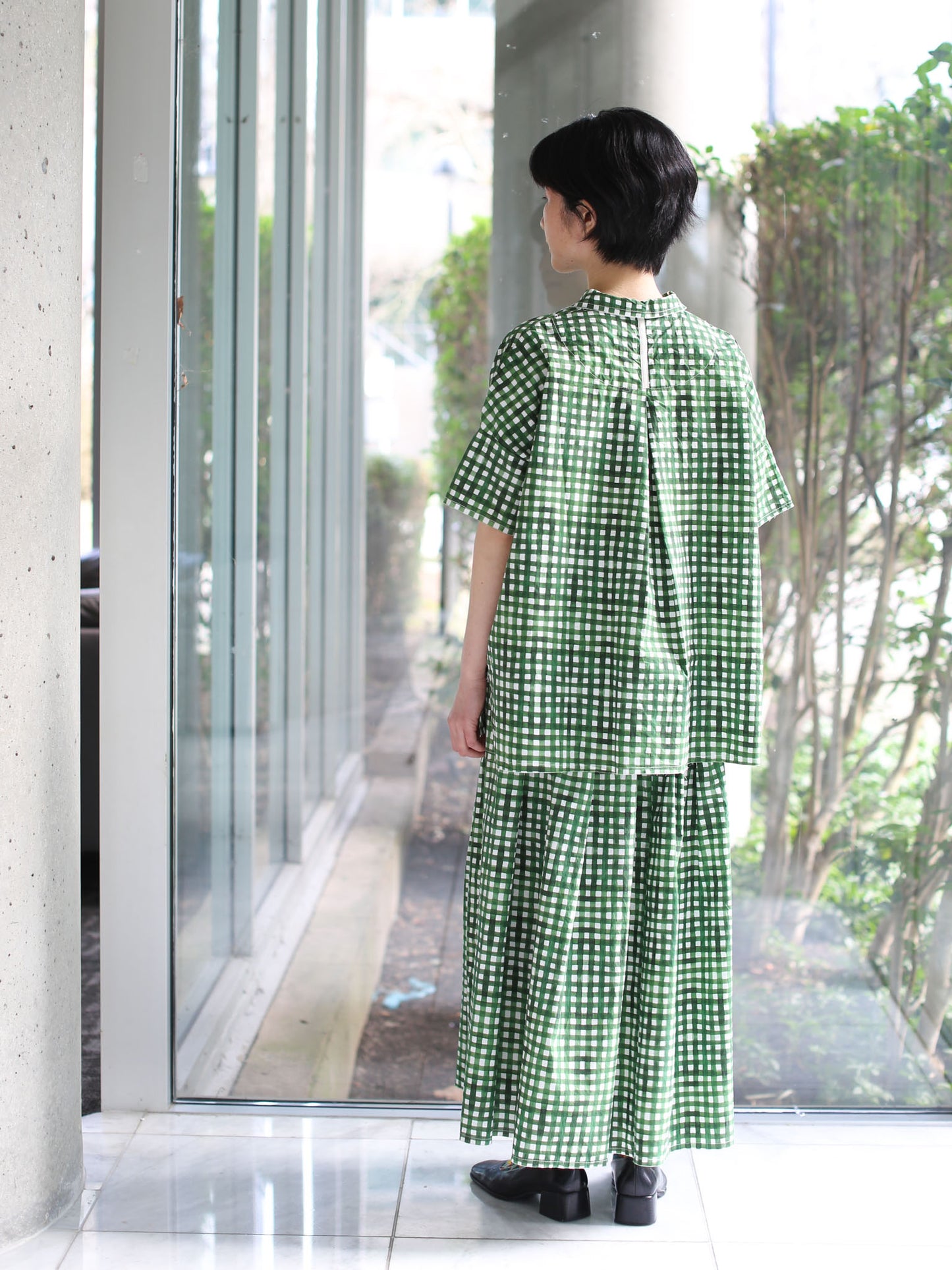 Hannoh Wessel Printed Shirt Serenity- Green Check