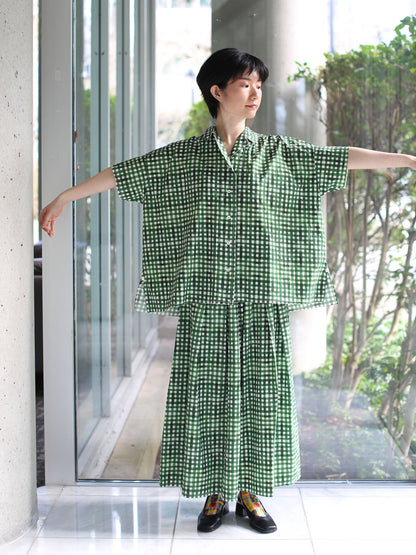 Hannoh Wessel Printed Shirt Serenity- Green Check