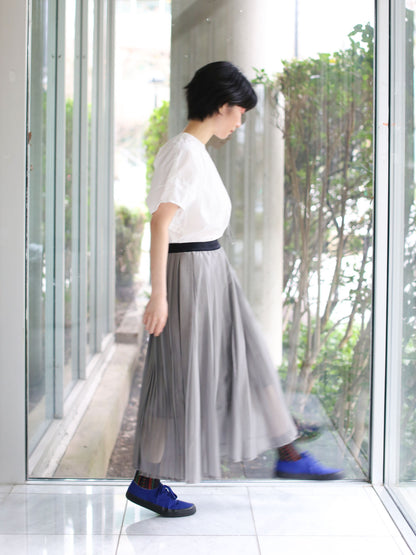 And Wander Silver Mesh Skirt