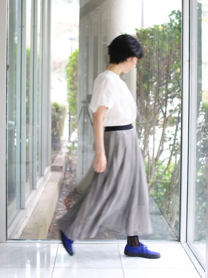 And Wander Silver Mesh Skirt