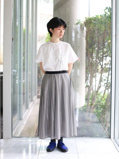 And Wander Silver Mesh Skirt