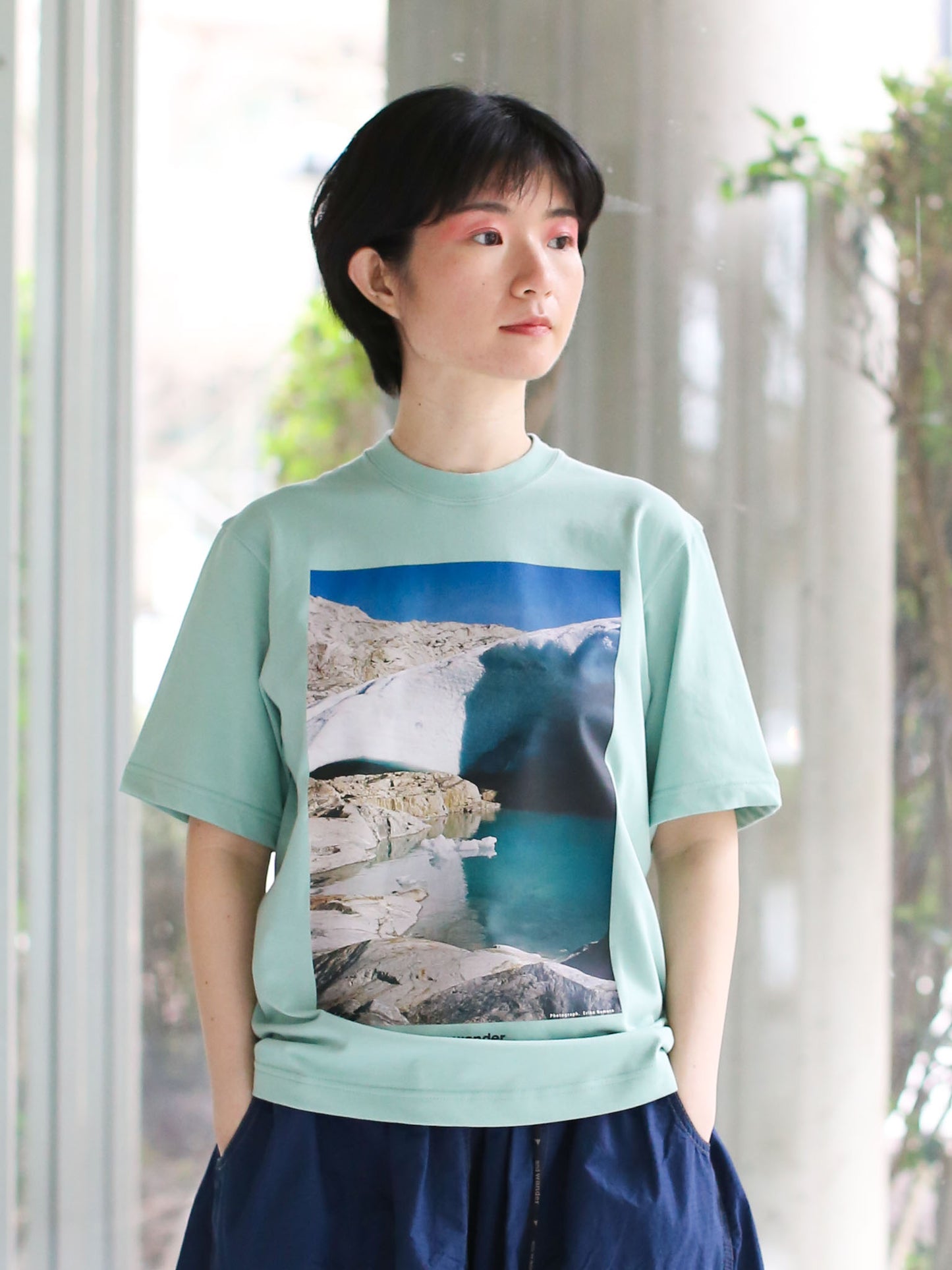 And Wander Glacier Printed T-shirt - Green