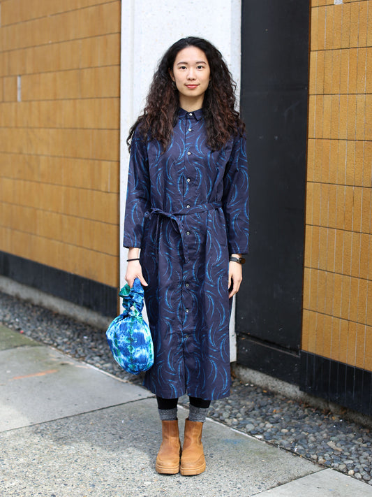 Blue Blue Japan Woven Indigo Mebuki Bassen Shirt Dress - Dark Navy