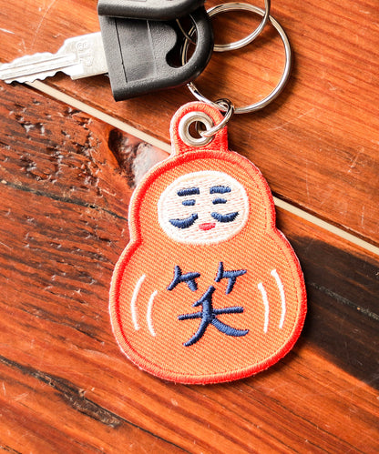 BEAMS JAPAN Embroidery Keychain - Daruma
