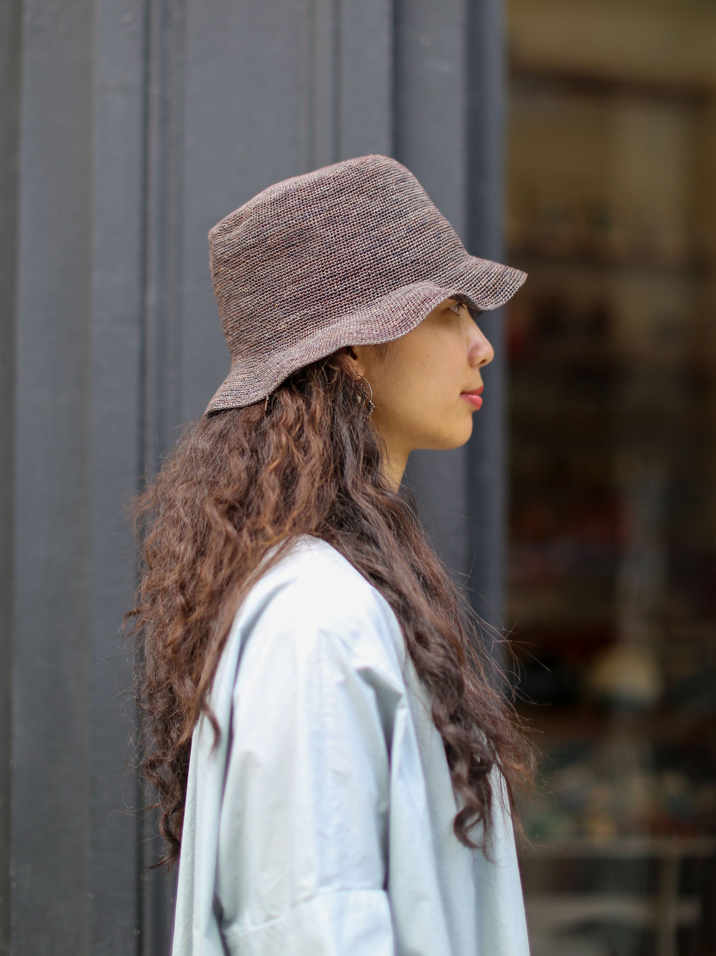 Sophie Digard Handmade Straw Hat - Smoke