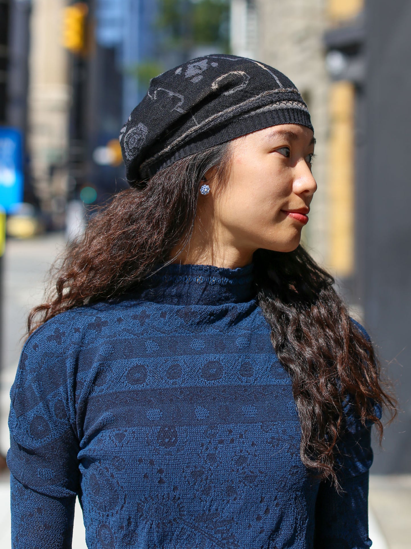 Fuga Fuga  Knitted Cap - Black (7405)