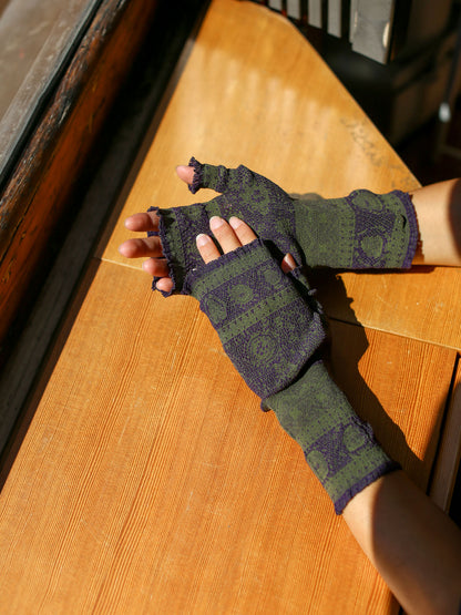 M. & Kyoko Woven Armwarmer - Khaki(1525)