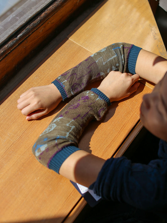 Fuga Fuga Knitted Wool Armwarmer - Khaki (7406)