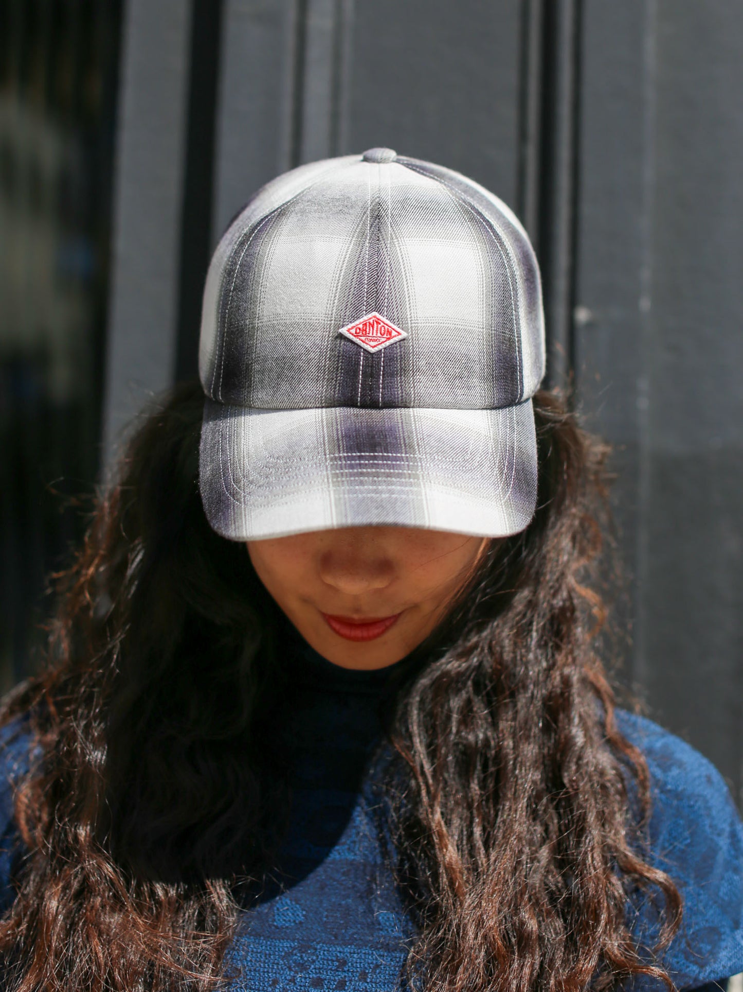 Danton 6 Panel Ombre Check Baseball Cap - Grey Ombre