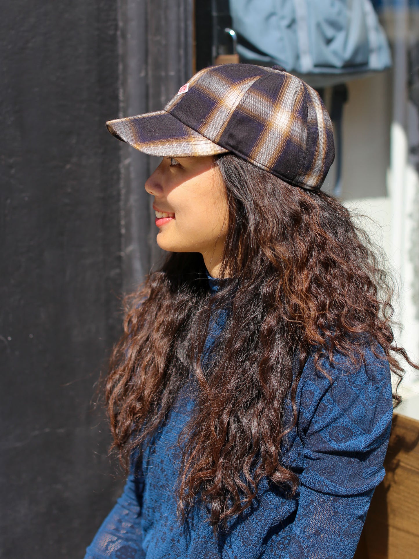 Danton 6 Panel Ombre Check Baseball Cap - Navy Ombre