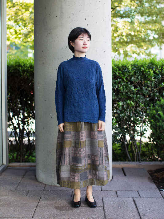 [50% off] M. & Kyoko Knitted Pullover - Dark Blue - 1451