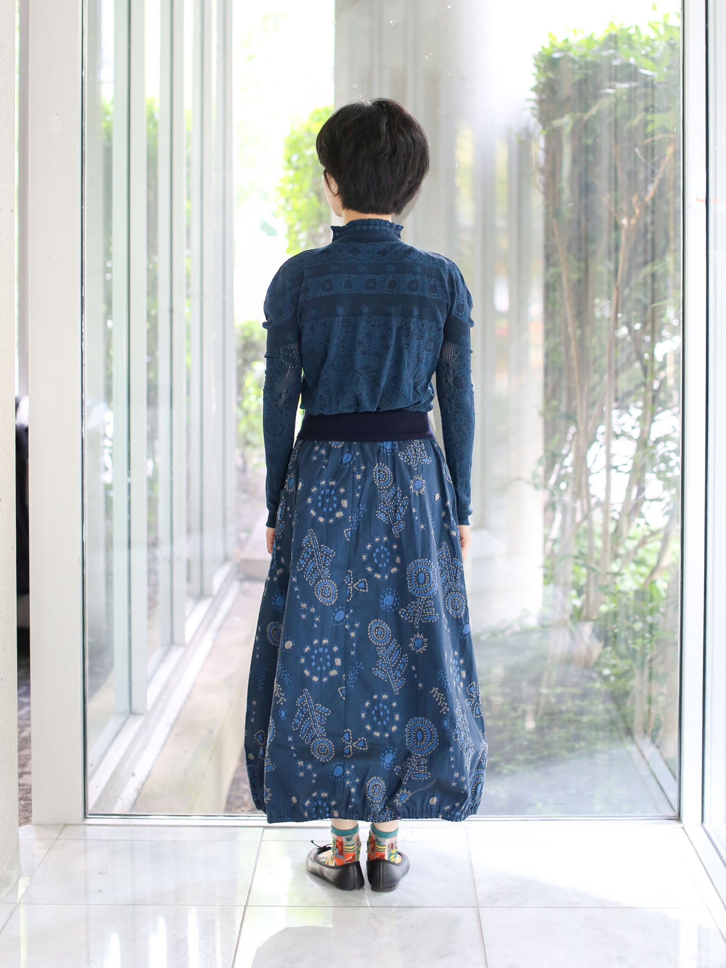 M. & Kyoko Woven Skirt- Dark Blue (1483)