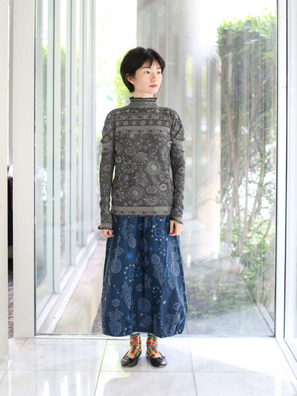 M. & Kyoko Reversible Woven Pullover - Light Grey (1522)