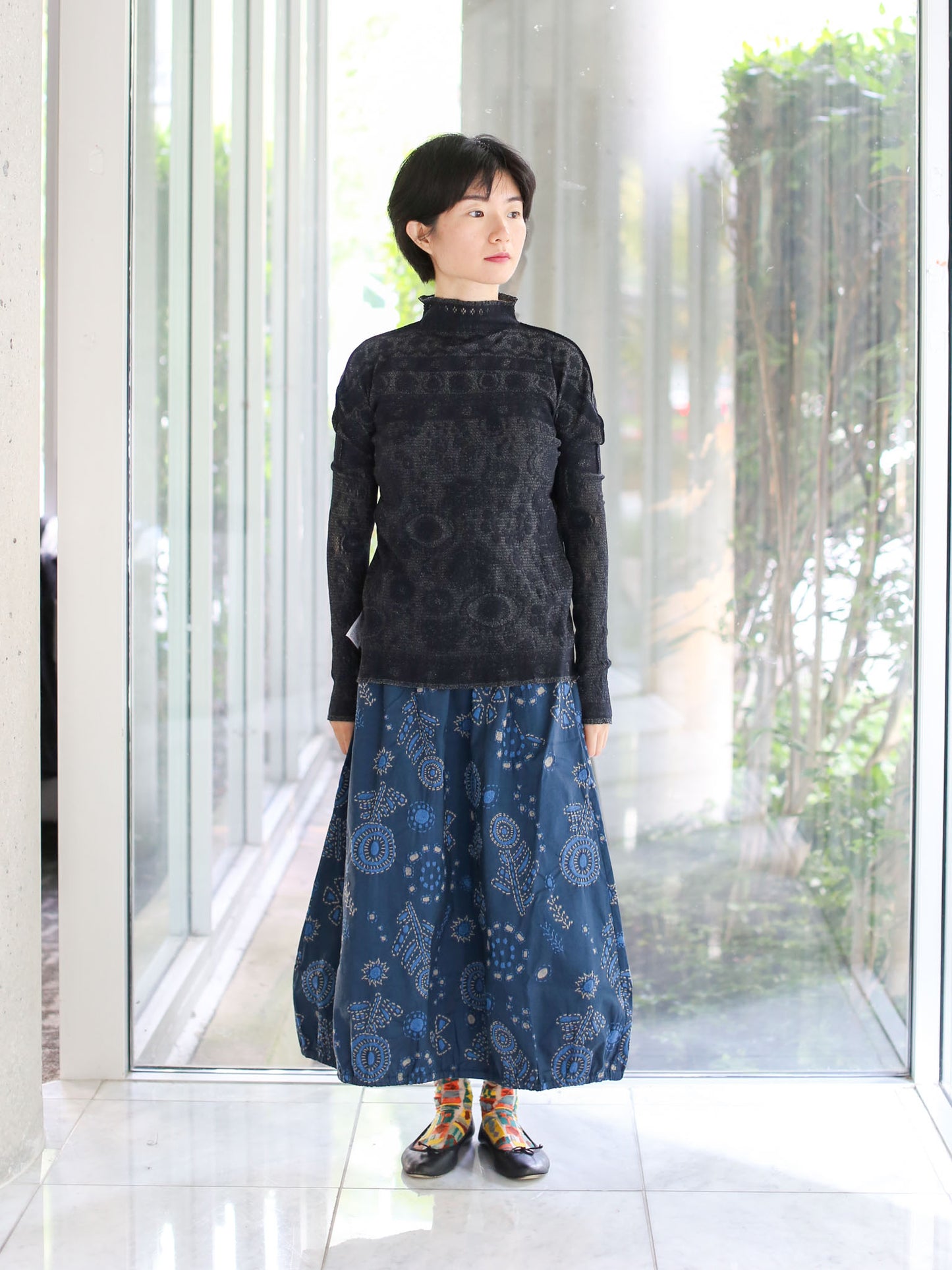 M. & Kyoko Reversible Woven Pullover - Light Grey (1522)