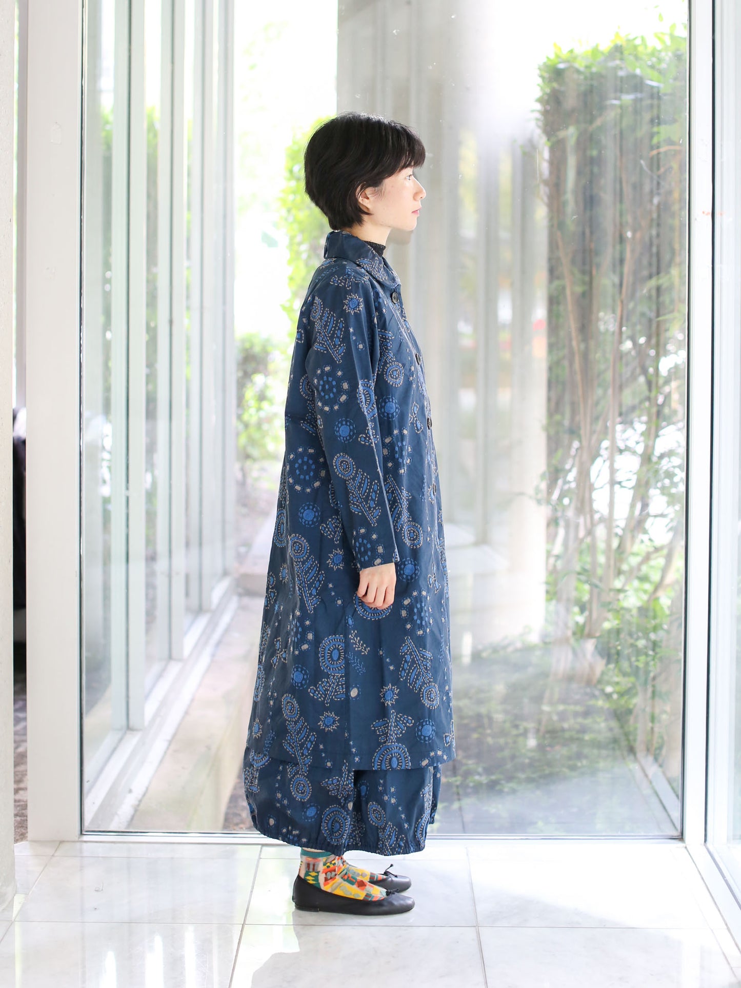 M. & Kyoko woven Coat - Dark Blue (1482)