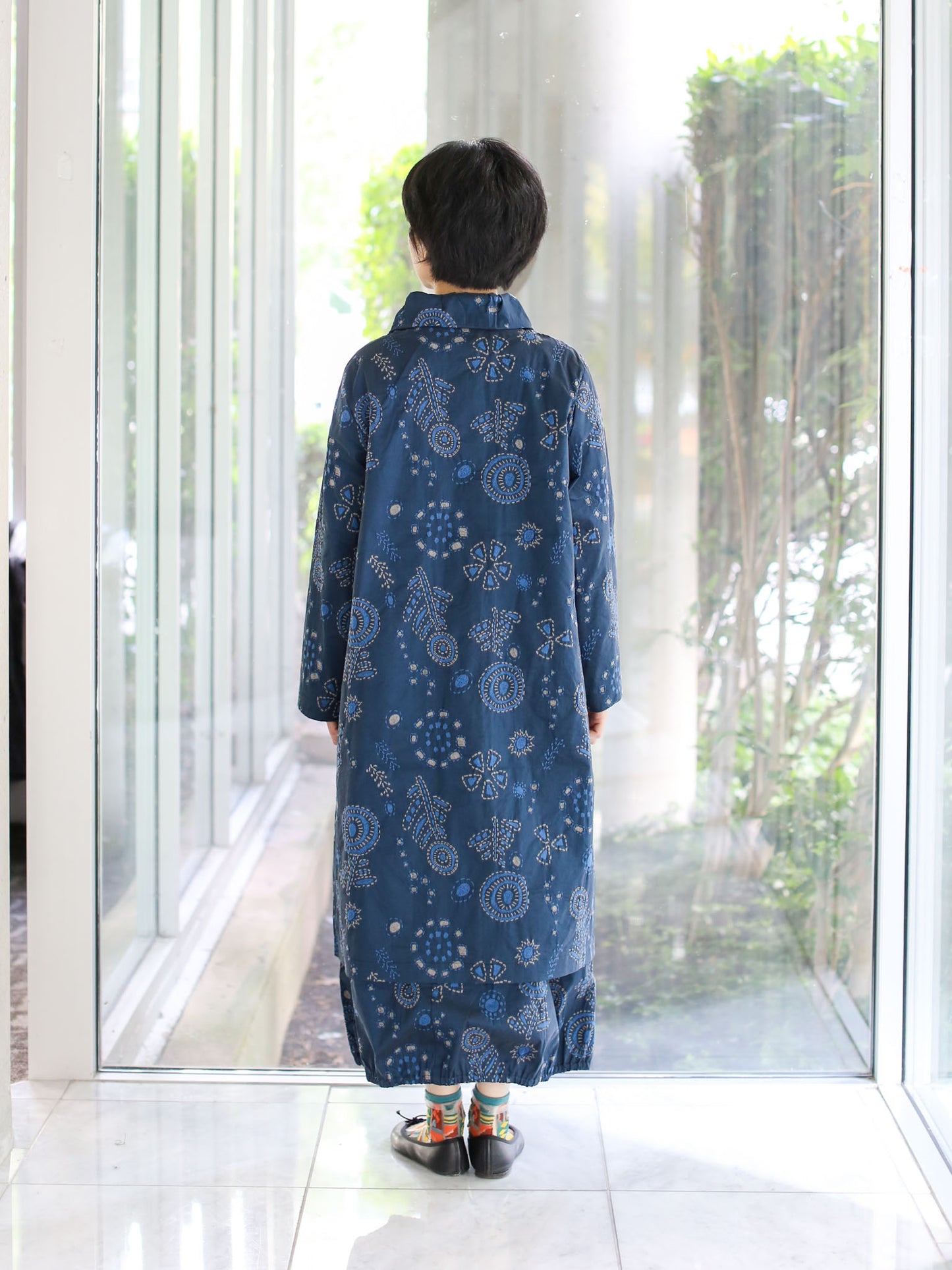 M. & Kyoko woven Coat - Dark Blue (1482)