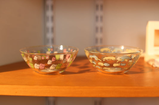 Aderia Cat Glass Bowl  - 2 Colours