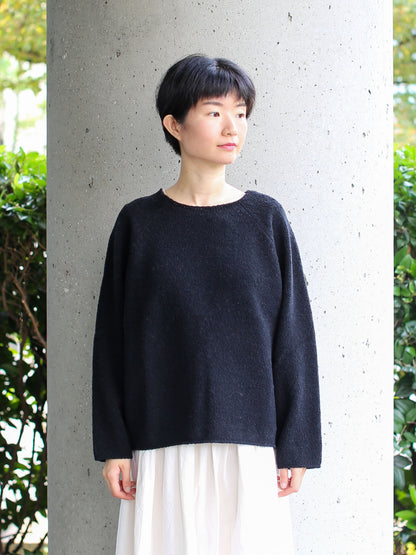 evam eva Renew Wool Raglan Pullover - Charcoal