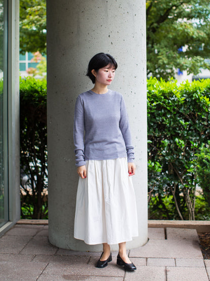 [50% off]  ENRICA Silk Knit Pullover - Grey Purple