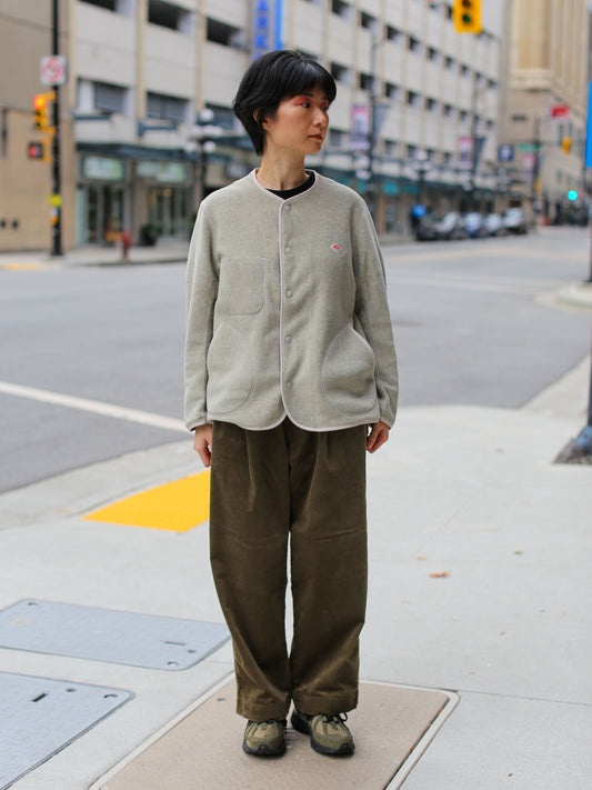 Danton Corduroy Cropped Easy Pants - Olive