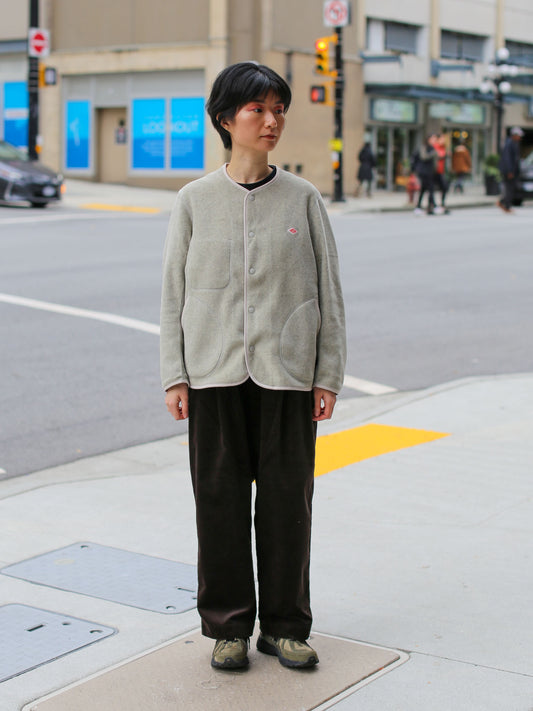 Danton Corduroy Cropped Easy Pants - Dark Brown
