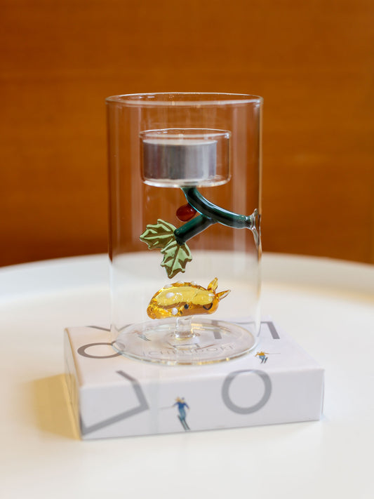 ICHENDORF Milano Deer & Holly Tealight Candle Holder [2025 Holiday Collection]