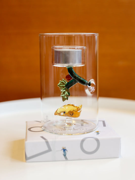 ICHENDORF Milano Deer & Holly Tealight Candle Holder [2025 Holiday Collection]