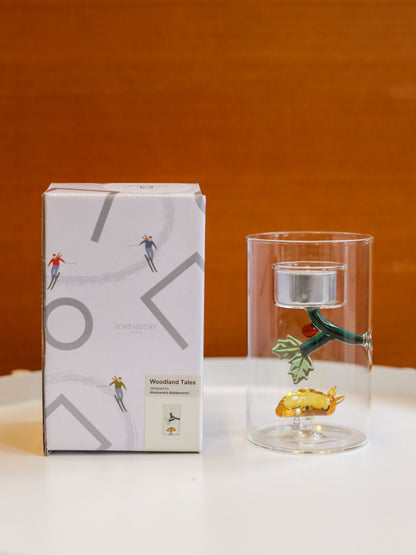 ICHENDORF Milano Deer & Holly Tealight Candle Holder [2025 Holiday Collection]