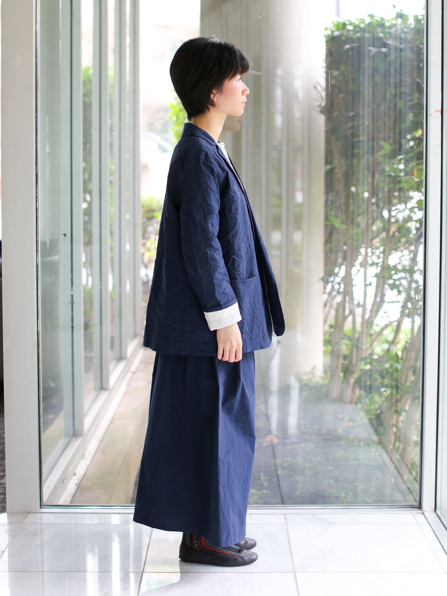 Apuntob Crinkled Jacket - Abisso