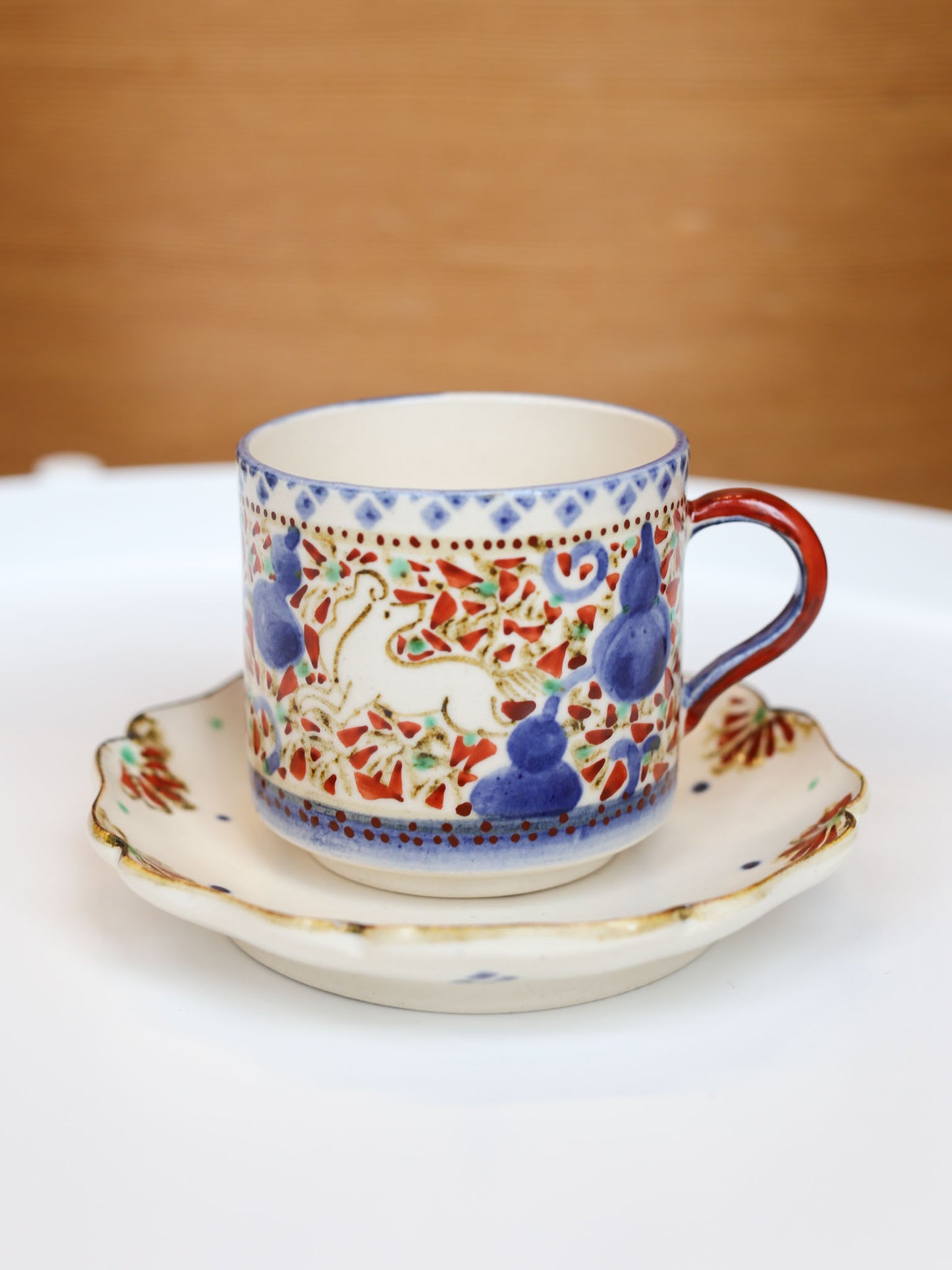 Kuroji Iroe Cup & Saucer by Misao Yajima - A