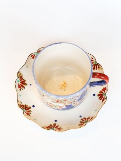 Kuroji Iroe Cup & Saucer by Misao Yajima - A