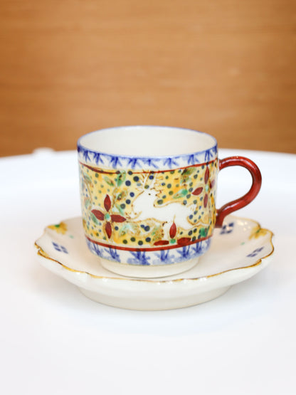 Kuroji Iroe Cup & Saucer by Misao Yajima - E