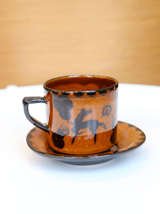 Misao Yajima Amber Coffee Cup & Saucer - No. 1 (矢島操)