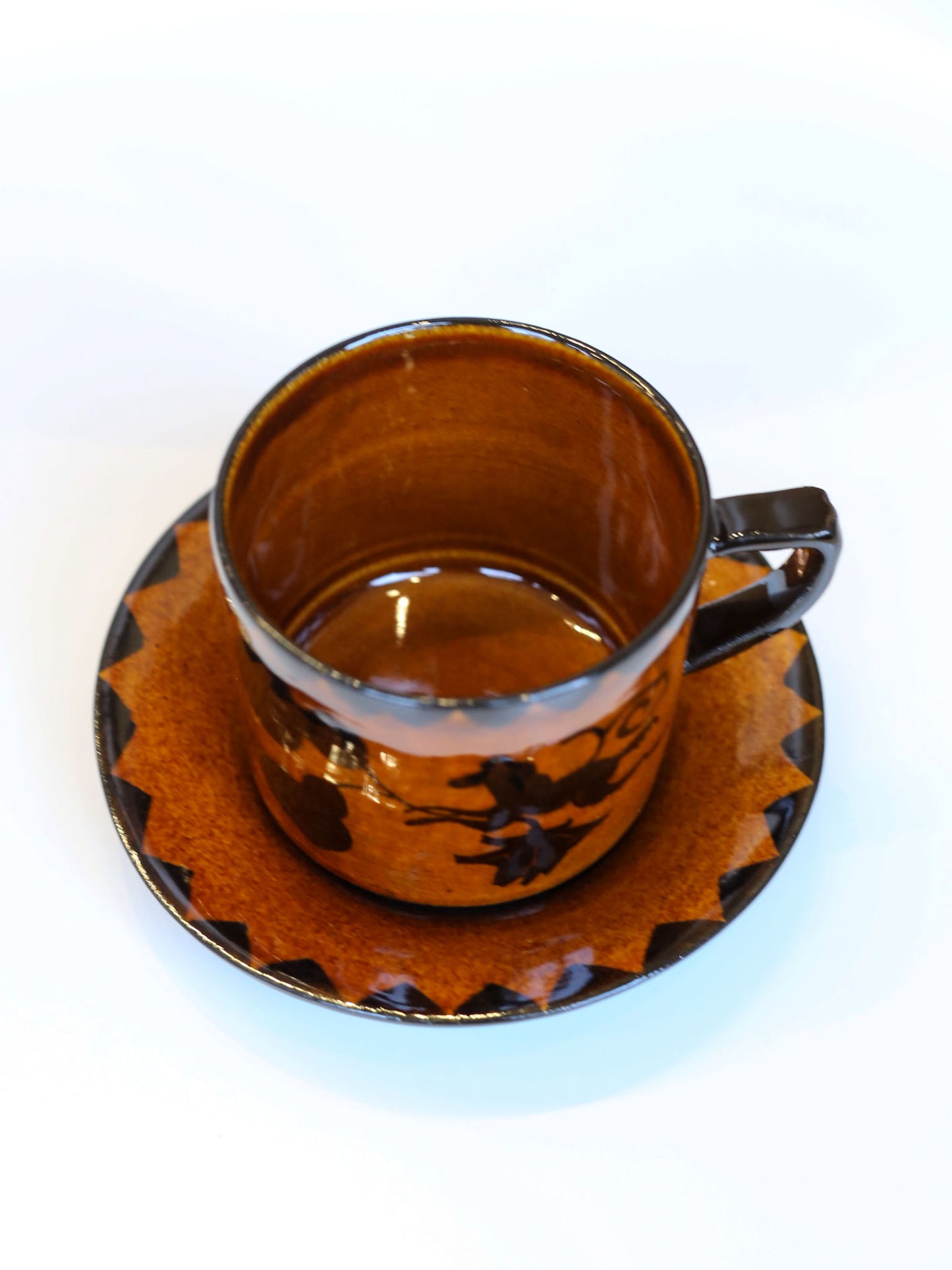 Misao Yajima Amber Coffee Cup & Saucer - No. 1 (矢島操)