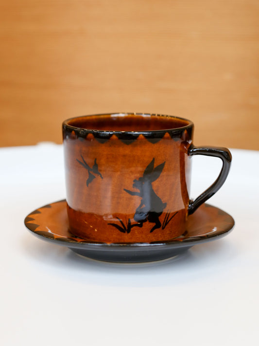 Misao Yajima Amber Coffee Cup & Saucer - No. 2 (矢島操)