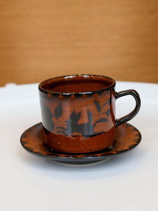 Misao Yajima Amber Coffee Cup & Saucer - No. 5 (矢島操)