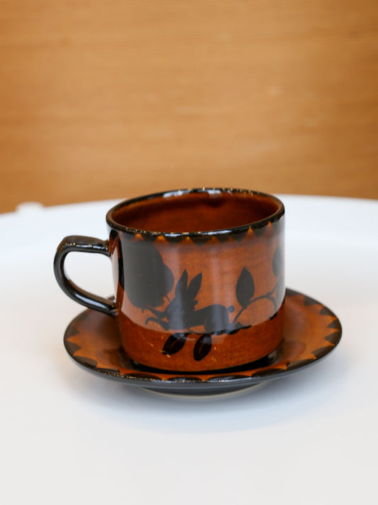 Misao Yajima Amber Coffee Cup & Saucer - No. 5 (矢島操)